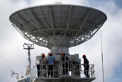 遠(yuǎn)望3號(hào)船順利抵達(dá)南太平洋測控任務(wù)海域，精密測控設(shè)備準(zhǔn)備就緒